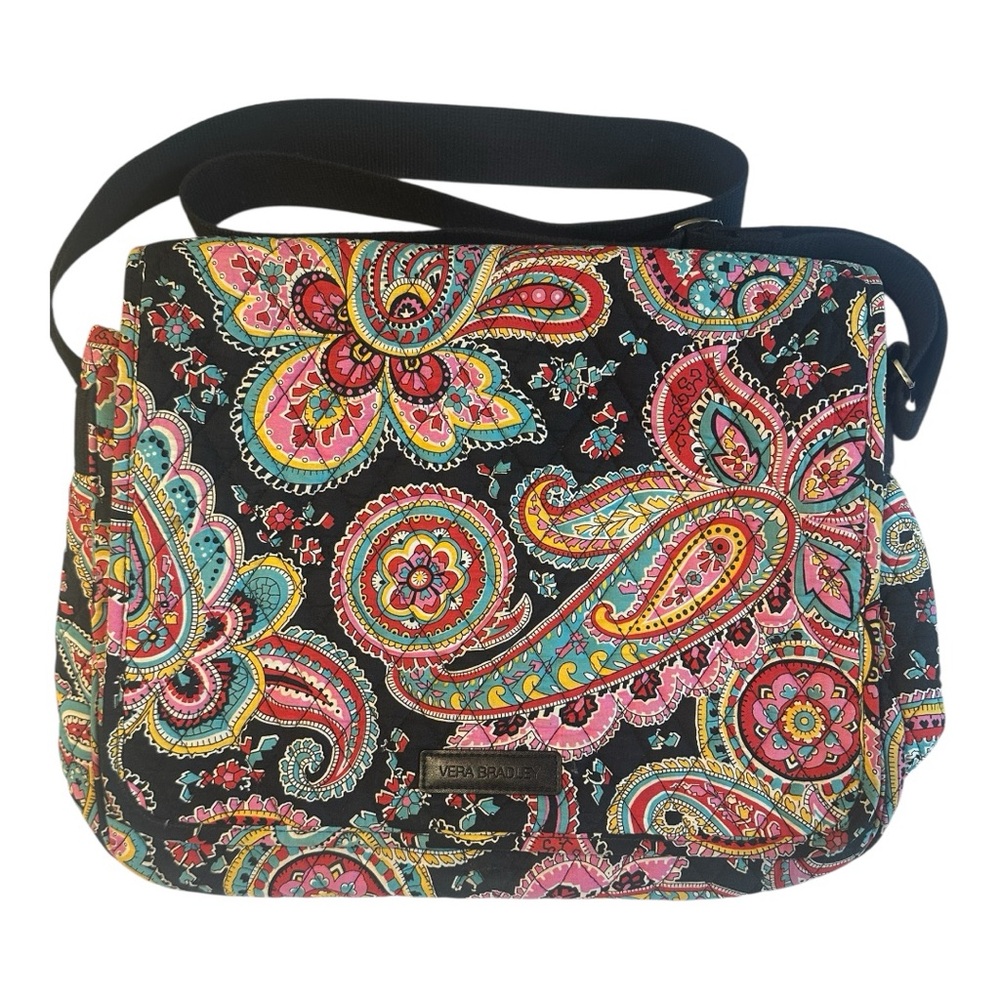 Vera Bradley Laptop Messenger Crossbody Bag Parisian Paisley Boho